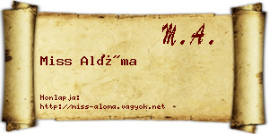 Miss Alóma névjegykártya